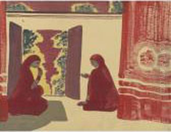 A Persian Theatre Oil Painting by Nicolaj Konstantinov Roerich