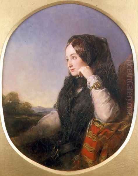 Portrait of Countess Eugenie 1826-1920, 1846 Oil Painting by Abraham Solomon