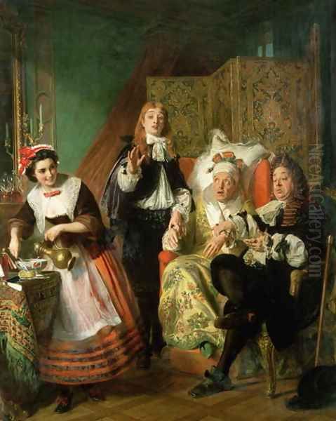 Le Malade Imaginaire, 1861 Oil Painting by Abraham Solomon