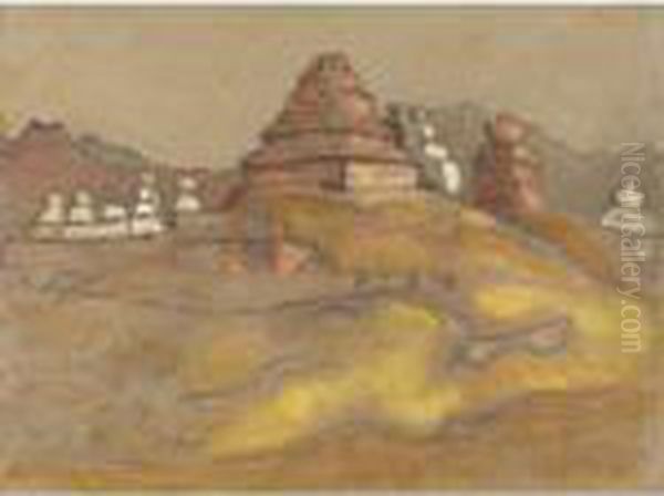 Ladakh, 1925 Or 1926 Oil Painting by Nicolaj Konstantinov Roerich