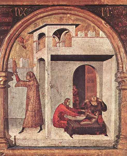 Altar of St Louis of Toulouse (detail) c. 1317 Oil Painting by Louis de Silvestre