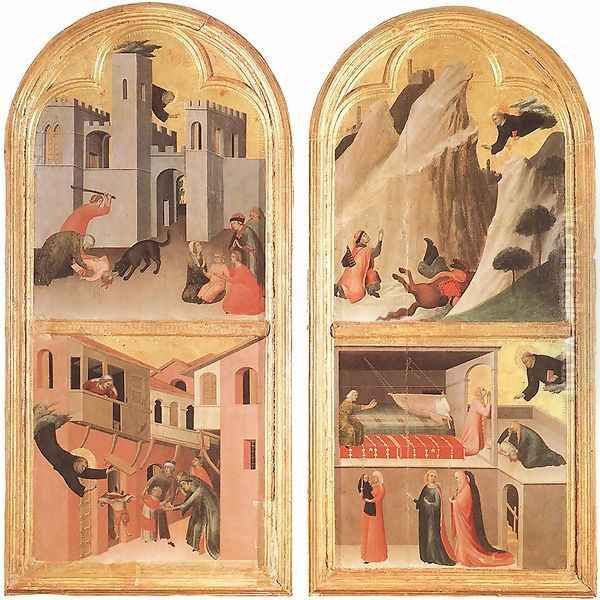 Blessed Agostino Novello Altarpiece (2) 1324 Oil Painting by Louis de Silvestre