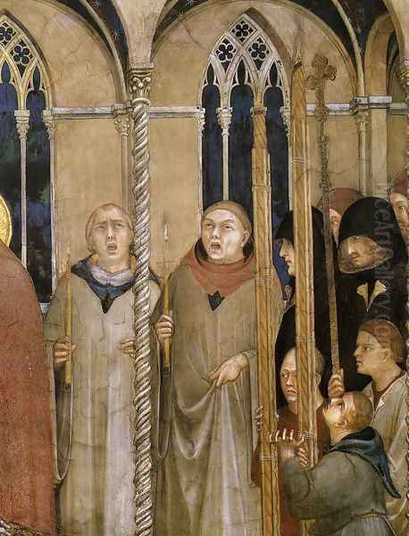 Burial of St Martin (detail) 1312-17 Oil Painting by Louis de Silvestre