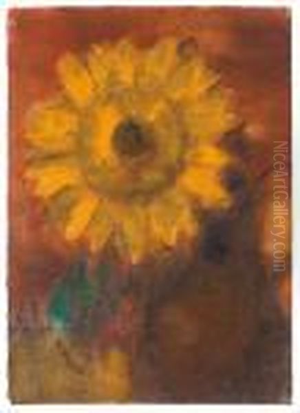 Sonnenblume Oil Painting by Christian Rohlfs