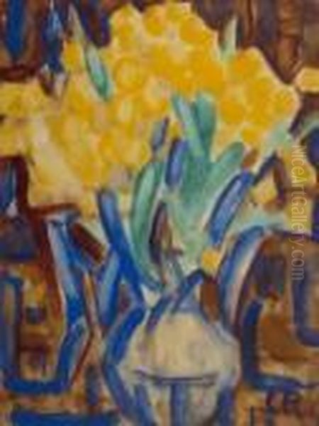 Yellow Daffodils Oil Painting by Christian Rohlfs