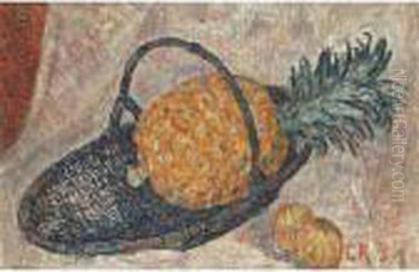 Stilleben Mit Ananas (still-life With Pineapple) Oil Painting by Christian Rohlfs