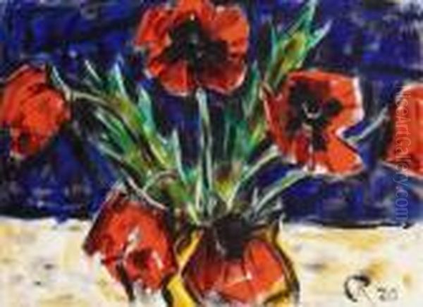 Klatschmohn Oil Painting by Christian Rohlfs