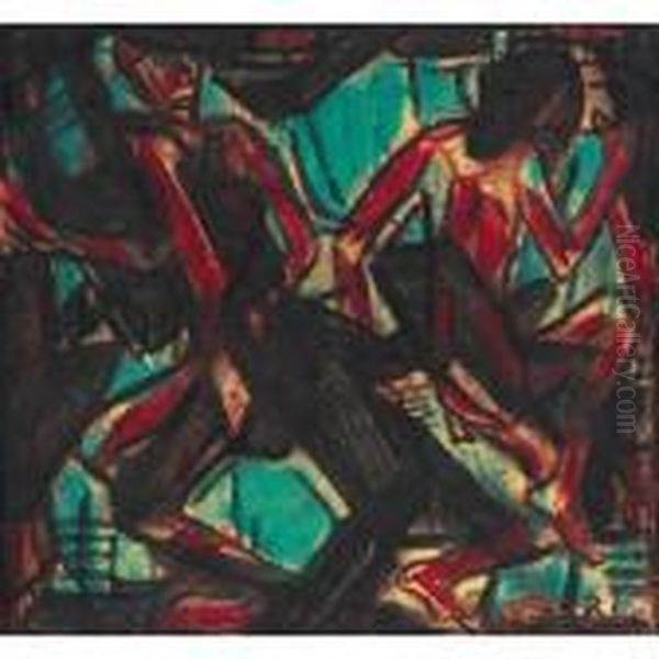 Tanzendes Paar (dancing Couple) Oil Painting by Christian Rohlfs