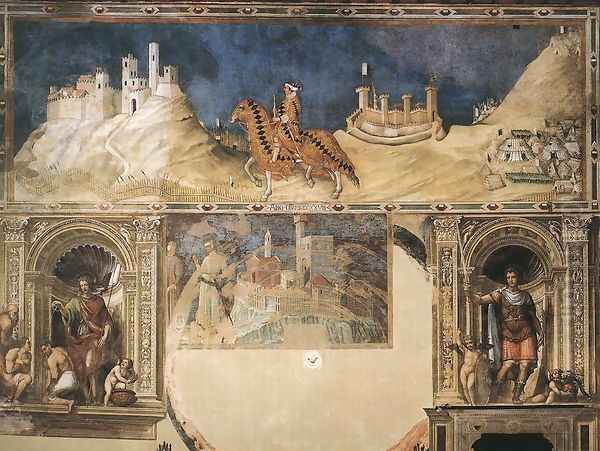 Equestrian portrait of Guidoriccio da Fogliano 1328-30 Oil Painting by Louis de Silvestre