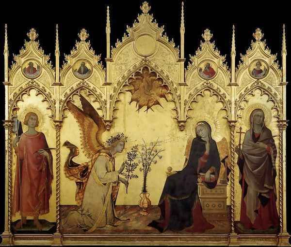 The Annunciation and Two Saints 1333 Oil Painting by Louis de Silvestre