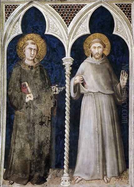 St Anthony of Padua and St Francis 1317 Oil Painting by Louis de Silvestre