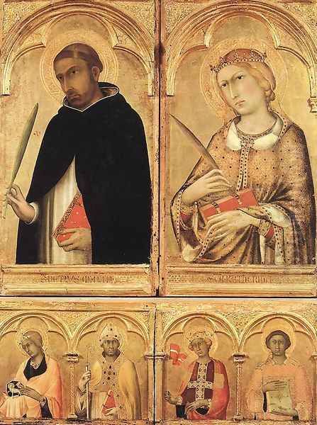 Polyptych of Santa Caterina (detail-2) 1319 Oil Painting by Louis de Silvestre