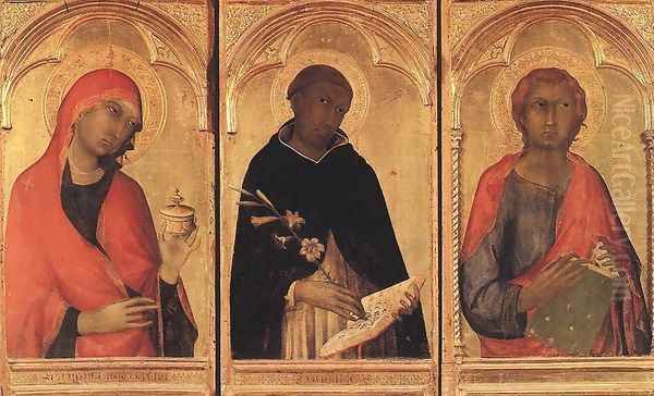 Polyptych of Santa Caterina (detail-1) 1319 Oil Painting by Louis de Silvestre