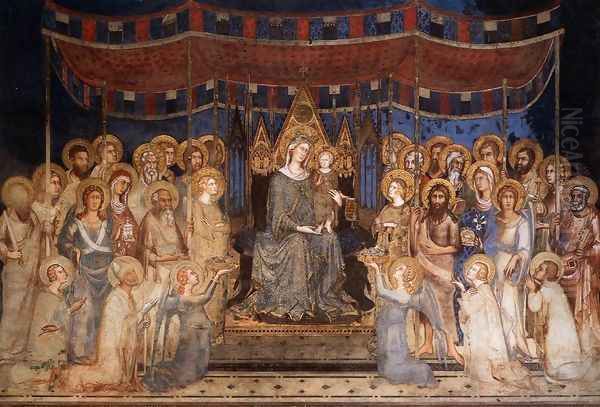 Maesta (Madonna with Angels and Saints) 1315 Oil Painting by Louis de Silvestre