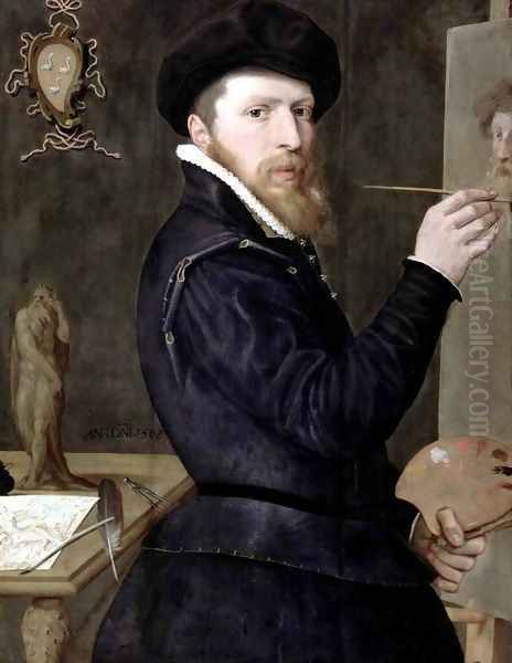 Self-Portrait 1568 Oil Painting by Isaac Claesz. Van Swanenburg