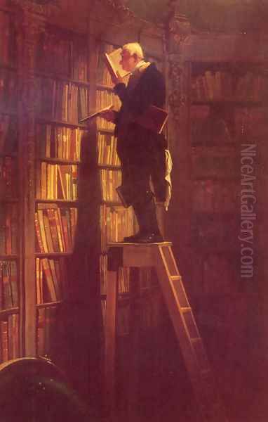 The Bookworm Oil Painting by Carl Spitzweg