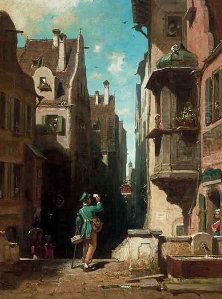 Postman (Der Postbote) Oil Painting by Carl Spitzweg