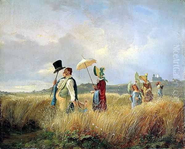 Sunday Stroll Oil Painting by Carl Spitzweg