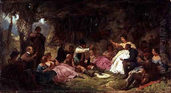 The Picnic, c.1864 Oil Painting by Carl Spitzweg