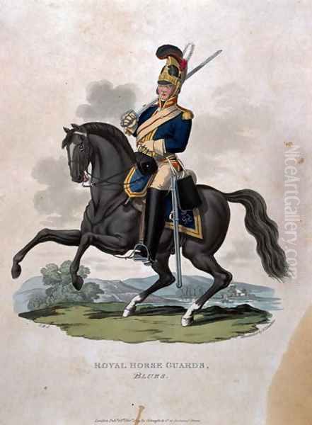 A soldier of the Royal Horse Guards, from Costumes of the Army of the British Empire, according to the last regulations 1812, engraved by J.C. Stadler published by Colnaghi and Co. 1812-15 Oil Painting by Charles Hamilton Smith