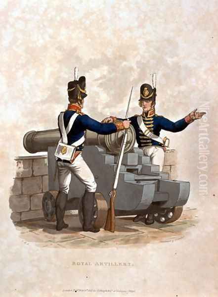 Royal Artillery, from Costumes of the Army of the British Empire, according to the last regulations 1812, engraved by J.C. Stadler, published by Colnaghi and Co. 1812-15 Oil Painting by Charles Hamilton Smith