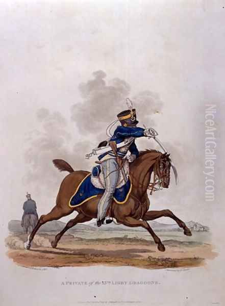 A Private of The 13th Light Dragoons, from Costumes of the Army of the British Empire, according to the last regulations 1812, engraved by J.C. Stadler, published by Colnaghi and Co. 1812-15 Oil Painting by Charles Hamilton Smith