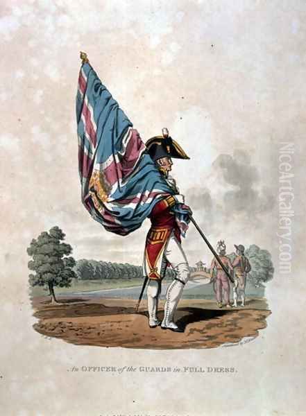 An Officer of the Guards in Full Dress, from Costumes of the Army of the British Empire, according to the last regulations 1812, engraved by J.C. Stadler, published by Colnaghi and Co. 1812-15 Oil Painting by Charles Hamilton Smith