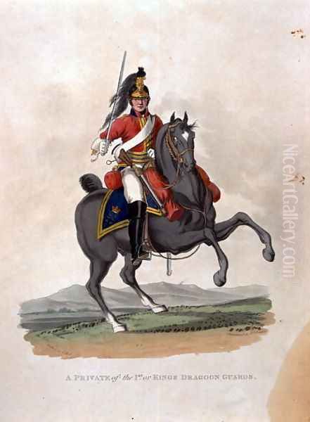 A Private of the 1st, or Kings Dragoon Guards, from Costumes of the Army of the British Empire, according to the last regulations 1812, engraved by J.C. Stadler, published by Colnaghi and Co. 1812-15 Oil Painting by Charles Hamilton Smith