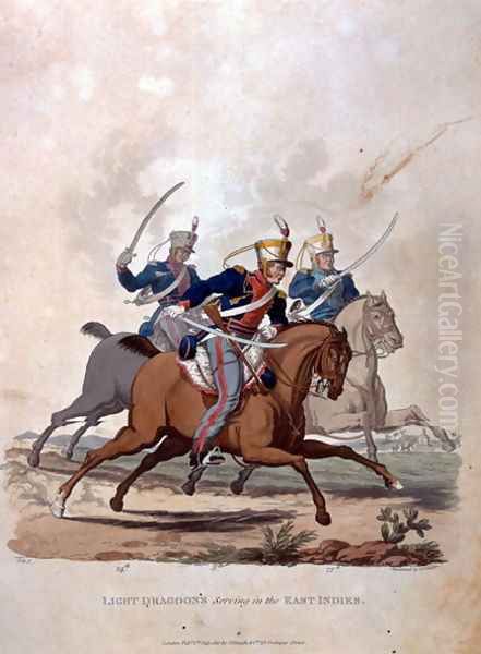 Light Dragoons serving the East Indies, from Costumes of the Army of the British Empire, according to the last regulations 1812, engraved by J.C. Stadler, published by Colnaghi and Co. 1812-15 Oil Painting by Charles Hamilton Smith