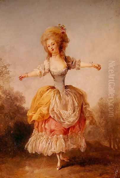 Dancer in Louis XVI costume Oil Painting by Jean-Frederic Schall