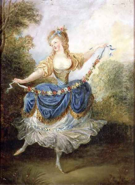 Dancer with a Garland Oil Painting by Jean-Frederic Schall