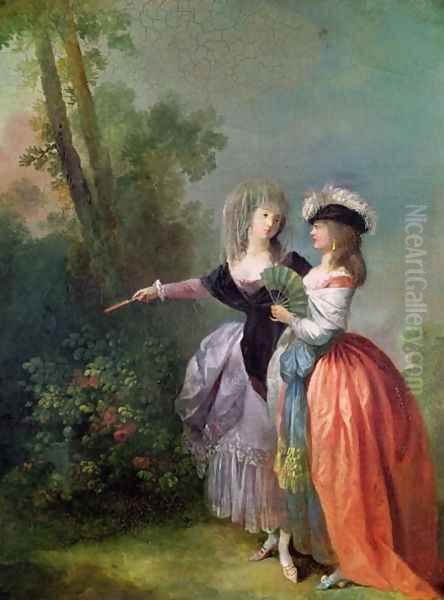 The Go-Between, 1780 Oil Painting by Jean-Frederic Schall