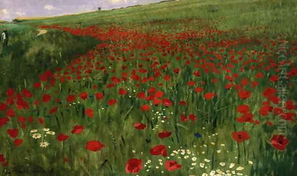 The Poppy Field, 1896 Oil Painting by Pal Merse Szinyei