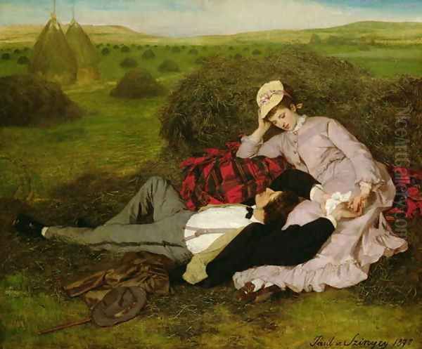 The Lovers, 1870 Oil Painting by Pal Merse Szinyei