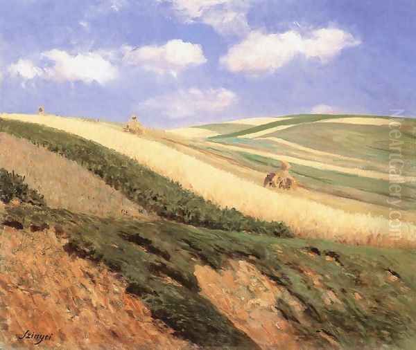 Field 1909 Oil Painting by Pal Merse Szinyei