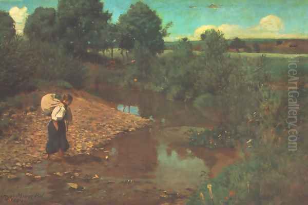 Brook 1883-84 Oil Painting by Pal Merse Szinyei