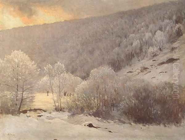 Winter between 1901 and 1905 Oil Painting by Pal Merse Szinyei