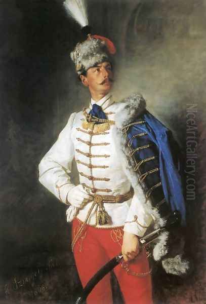 Portrait of Zsigmond Szinyei Merse 1866 Oil Painting by Pal Merse Szinyei