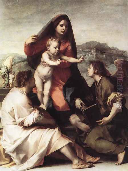 Madonna della Scala 1522 Oil Painting by Andrea Del Sarto