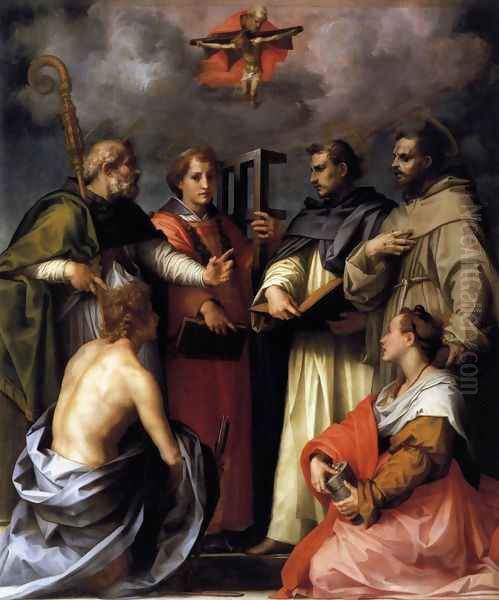 Disputation on the Trinity 1520 Oil Painting by Andrea Del Sarto