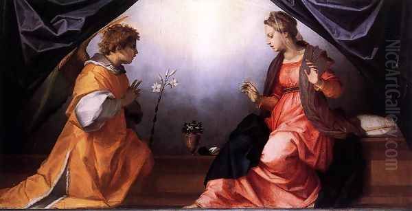 Annunciation 1528 Oil Painting by Andrea Del Sarto