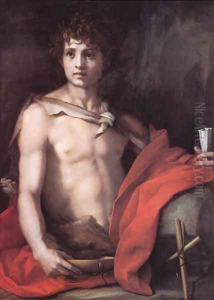 St John The Baptist 1528 Oil Painting by Andrea Del Sarto