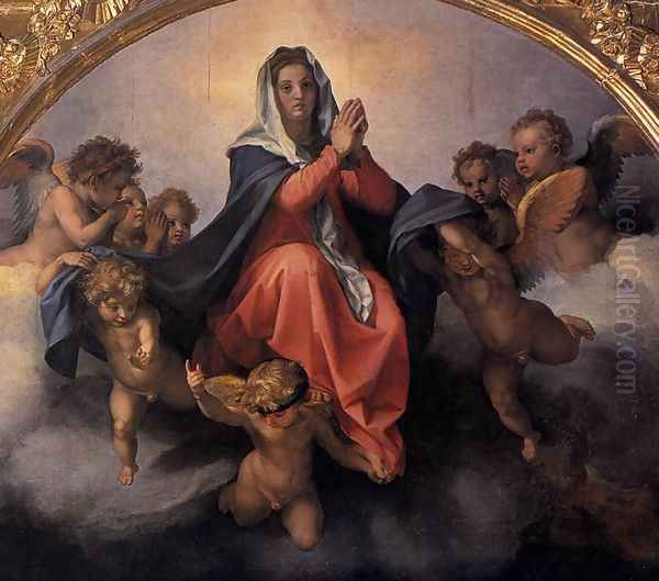 Assumption of the Virgin (detail) 1526 Oil Painting by Andrea Del Sarto