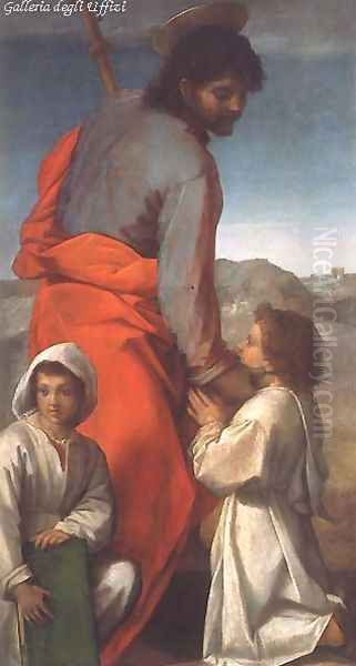 St. James with Two Children Oil Painting by Andrea Del Sarto