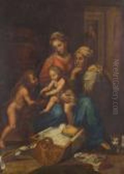 La Madonna Della Gatta Oil Painting by Giulio Romano