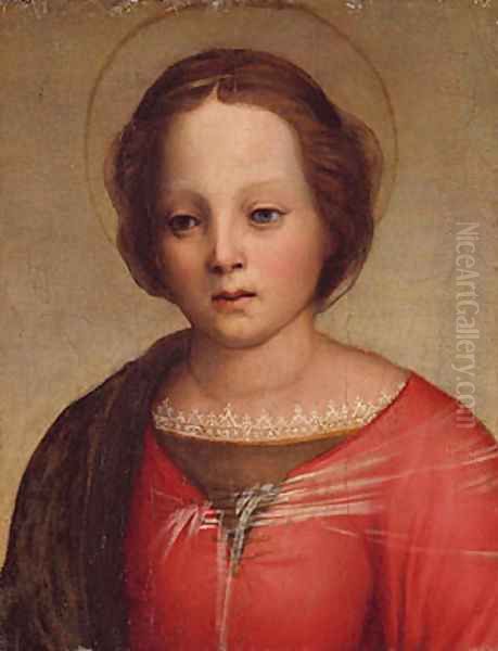 Head of the Madonna fragment Oil Painting by Andrea Del Sarto