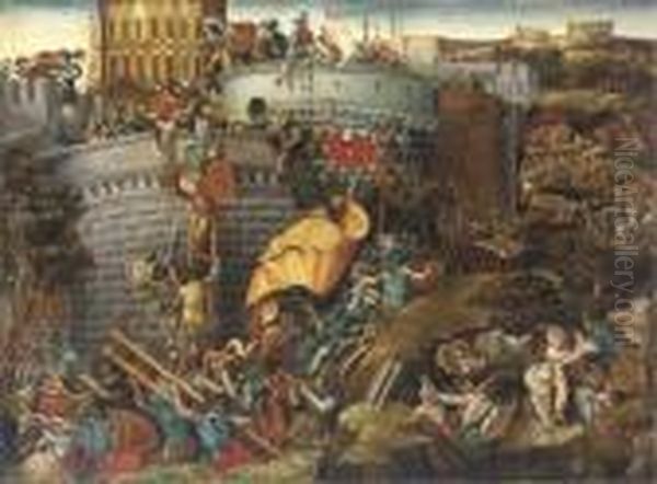 The Capture Of Carthagena Oil Painting by Giulio Romano