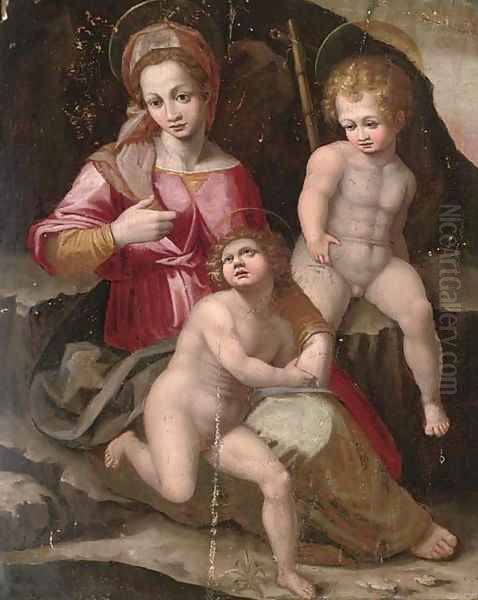 The Madonna and Child with the Infant Saint John the Baptist Oil Painting by Andrea Del Sarto