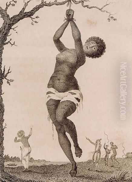 Flagellation of a Female Samboe Slave, engraved by William Blake 1757-1827, published 1793 Oil Painting by John Gabriel Stedman