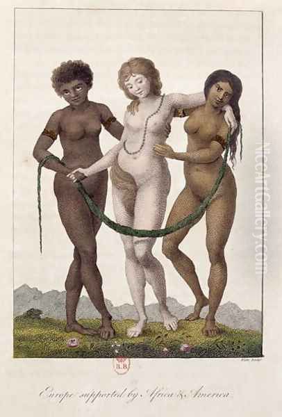 Europe Supported by Africa and America, from Narrative of a Five Years Expedition against the Revolted Negroes of Surinam 1772-77, engraved by William Blake 1757-1827, published 1796 Oil Painting by John Gabriel Stedman